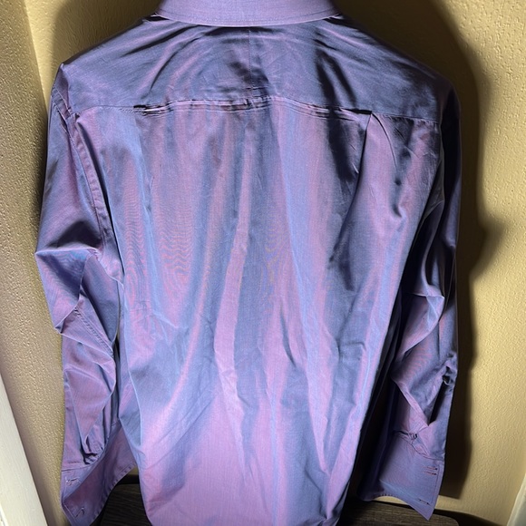 Charles Tyrwhitt Mens French Cuff Dress Shirt Color Purple Size 16/34 - Picture 5 of 5